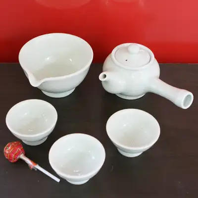 Premium White Jade Crackle 3-Person Tea Set - Limited Edition
