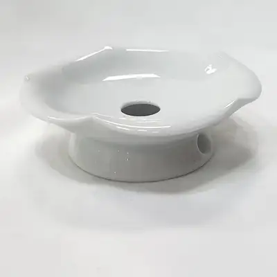 白瓷荷叶莲蓬(小) 2号 鲜莲花茶插架底座支撑盘