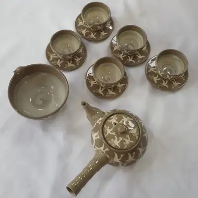 晋山 权外得 先生 5人茶具套装 绿茶 茶道 礼盒