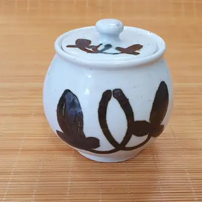 人间文化财 海林 李春规 名匠 白瓷 铁化 茶荷(茶筒)