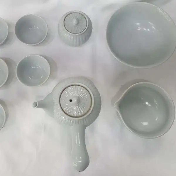 【汉道窑】竹纹 5人份全套茶具-韩国名匠14号徐光水作品