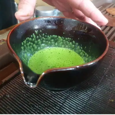 抹茶壶嘴茶碗黑釉(天目)格不熟乌抹茶套组