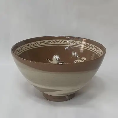 여천陶艺名家云鹤纹抹茶茶碗