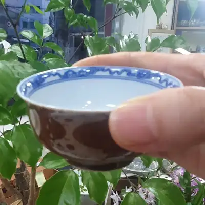小教紫金釉青花马纹茶杯高级礼盒茶具组