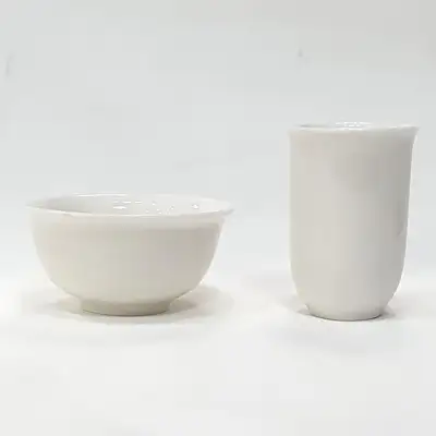 白瓷文香杯套装 文杯1个 香杯1个 中国茶 课堂用 教育用