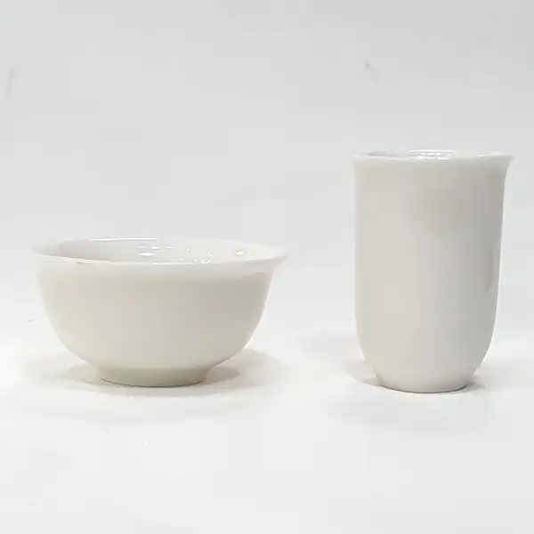 白瓷文香杯套装 文杯1个 香杯1个 中国茶 课堂用 教育用
