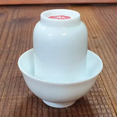台湾竹君文香杯套装(白瓷)球形/文杯1香杯1