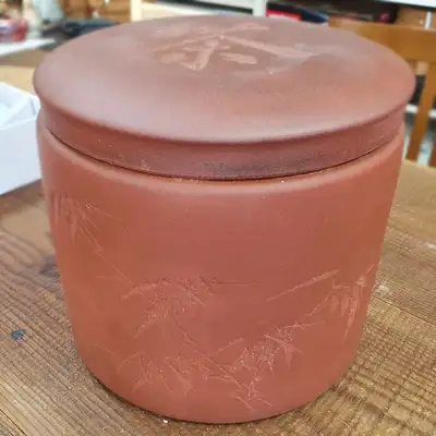 紫砂茶罐(雙筒)大大 直形 3號/茶荷/茶葉保管罐/紫砂茶罐