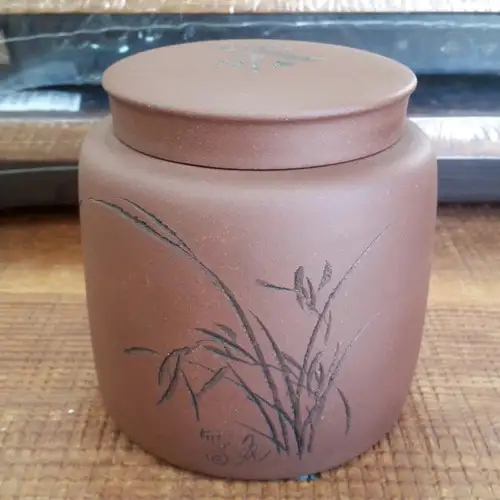 紫砂茶罐（双罐）2018-63号/茶荷/茶叶储存罐/紫砂罐