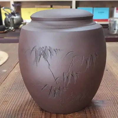 紫砂茶罐(双罐)大 2021-1号/茶罐/普洱茶储存罐/紫砂罐