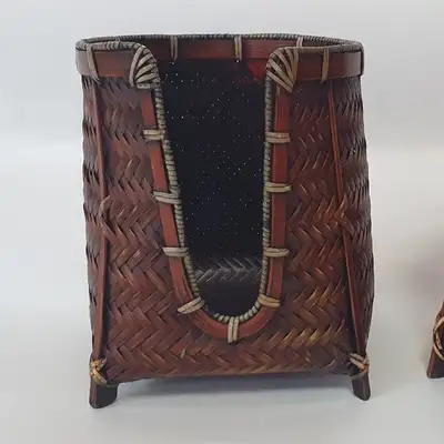 高級 手作り竹製茶碗ケース(大) カップ収納ボックス