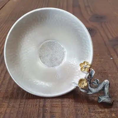 Silver Strainer with Plum Blossom Handle