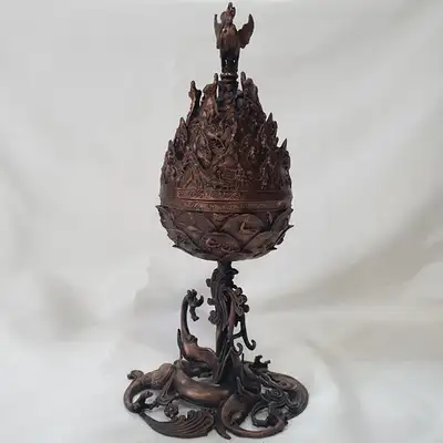 韩国名匠打造的香炉 百济金铜香炉复现品