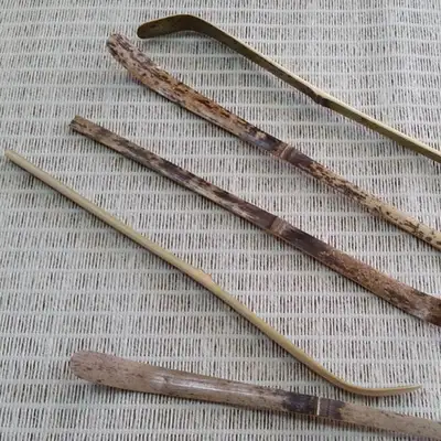 Black Bamboo Matcha Spoon with Scraper