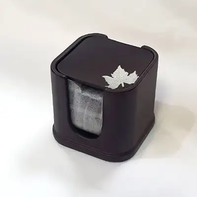 传统纹样全木方形茶杯垫 6件套装 含收纳盒