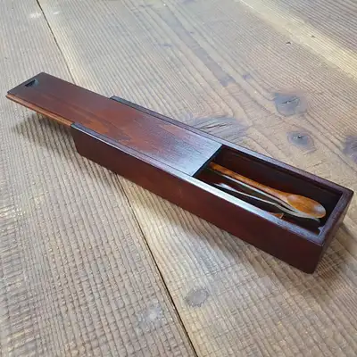 便携式茶具收纳盒 木质茶道工具盒 笔筒式茶具收纳