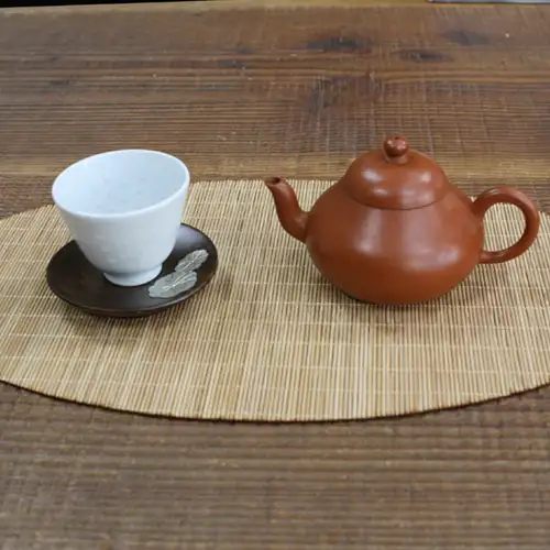 茶垫 天然竹椭圆形茶席 - 餐桌茶桌用垫布替代品