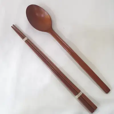 漆工大枣树木勺子套装（筷子+汤匙）1套 成人用