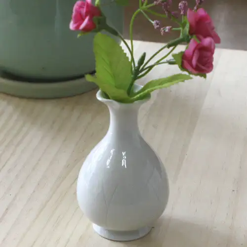 高级白瓷荷叶花瓶/多花瓶/单枝花瓶