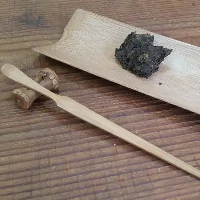 新竹子茶针茶荷茶匙套装/普洱茶茶具套装 茶针 刮茶匙 茶盘托