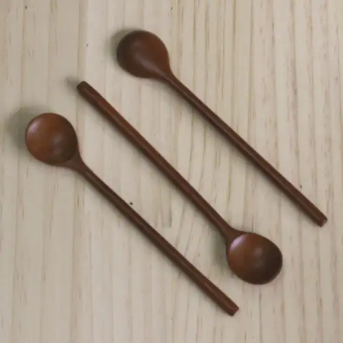 漆木酸枣木茶匙 1个-圆形