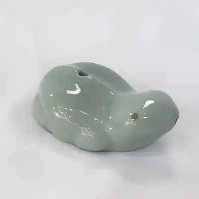 青瓷青蛙水滴瓶 人间文化财 海江 柳根形 作品