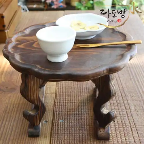 松木折脚小盘 25(小)/打食茶桌 个人茶桌 茶道课程用