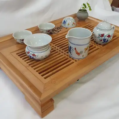 Bamboo Lattice Tea Tray (Daban) 470 Size Compatible / Tea Set Sold Separately