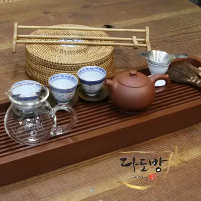 普洱茶茶具套組 3人份 新12號/全木茶盤1959/紫砂茶杯等