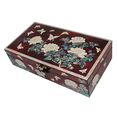 Size 7 Single-Tier Jewelry Box - Peony Red