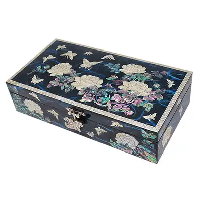 Size 7 1-Tier Jewelry Box - Peony Blue