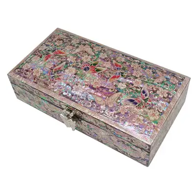 Palace Mother-of-Pearl Single-Tier Jewelry Box - Butterfly (Red)
