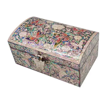 Mother-of-Pearl Treasure Chest Butterfly Red