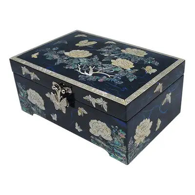 Size 6 Single-Tier Jewelry Box - Peony Blue