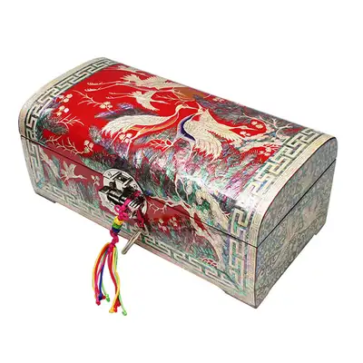 [Openwork] Gulrim No. 9 Two-Tier - Red Crane Mother-of-Pearl Jewelry Box
