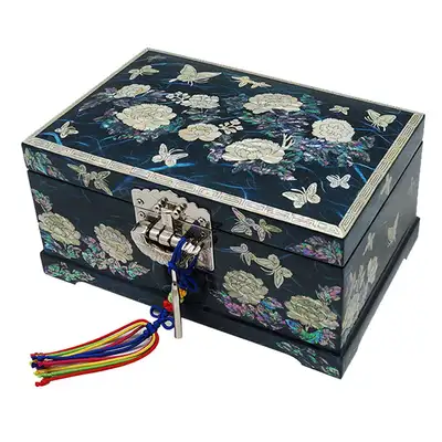 [Hanji] No. 8 Two-Tier - Peony (Blue)