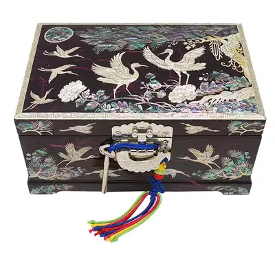 [Hanji] No. 7 Two-Tier - Cranes and Pine (Treasure Box)