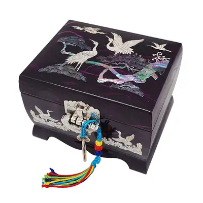 Hanji Music Box No. 5 Two-Tier - Crane Design