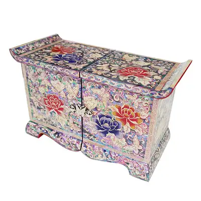 Scholar's Double-Layered Jewelry Box (Medium) - Red Peony