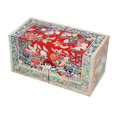 [Openwork] Ssanghap (Medium) - Square Flower and Bird (Red)