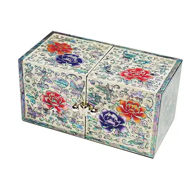 [Openwork] Double-Hinged Box (Medium) - Vine Peony (Black)