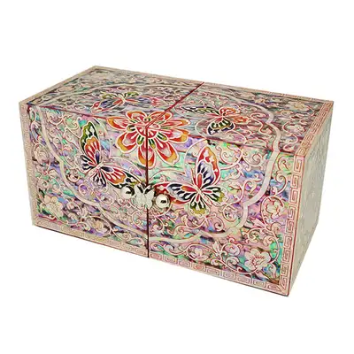 [Openwork] Double-Lid Box (Medium) - Arabesque Butterfly (Red)