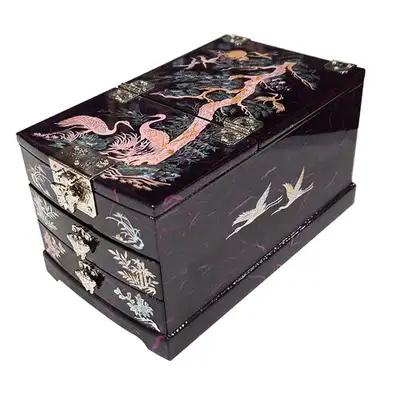 Jewelry Box (Large) - Crane Design (with Hanji Wrapping Cloth)