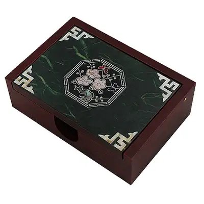 Mother-of-Pearl Lacquerware Hanji Business Card Box Octagonal Plum Blossom