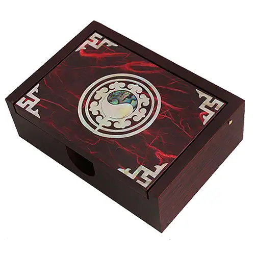 螺钿漆器韩纸名片盒 太极 红