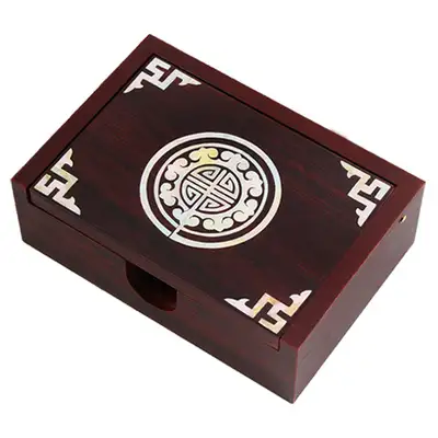 Mother-of-Pearl Inlay Lacquerware Business Card Case with Traditional Patterns