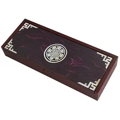 Mother-of-Pearl Lacquerware Inlay Pen Case with Traditional Pattern