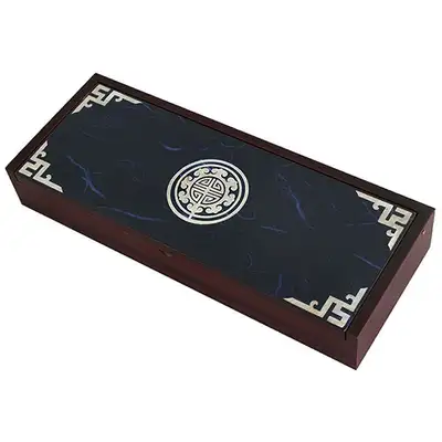 Mother-of-Pearl Inlay Lacquerware Brush Holder - Traditional Pattern Blue