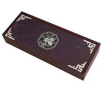 Mother-of-Pearl Lacquer Hanji Brush Pen Case - Octagonal Plum Blossom