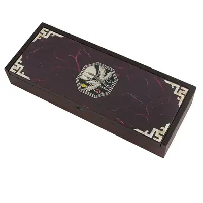 Nacre Lacquerware Hanji Pen Case Octagonal Crane and Pine